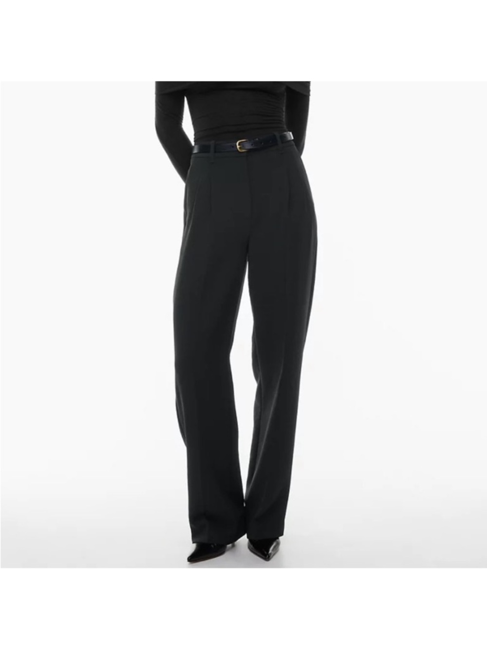 Aritzia Wilfred Effortless Pant | Black Crepette 10 short